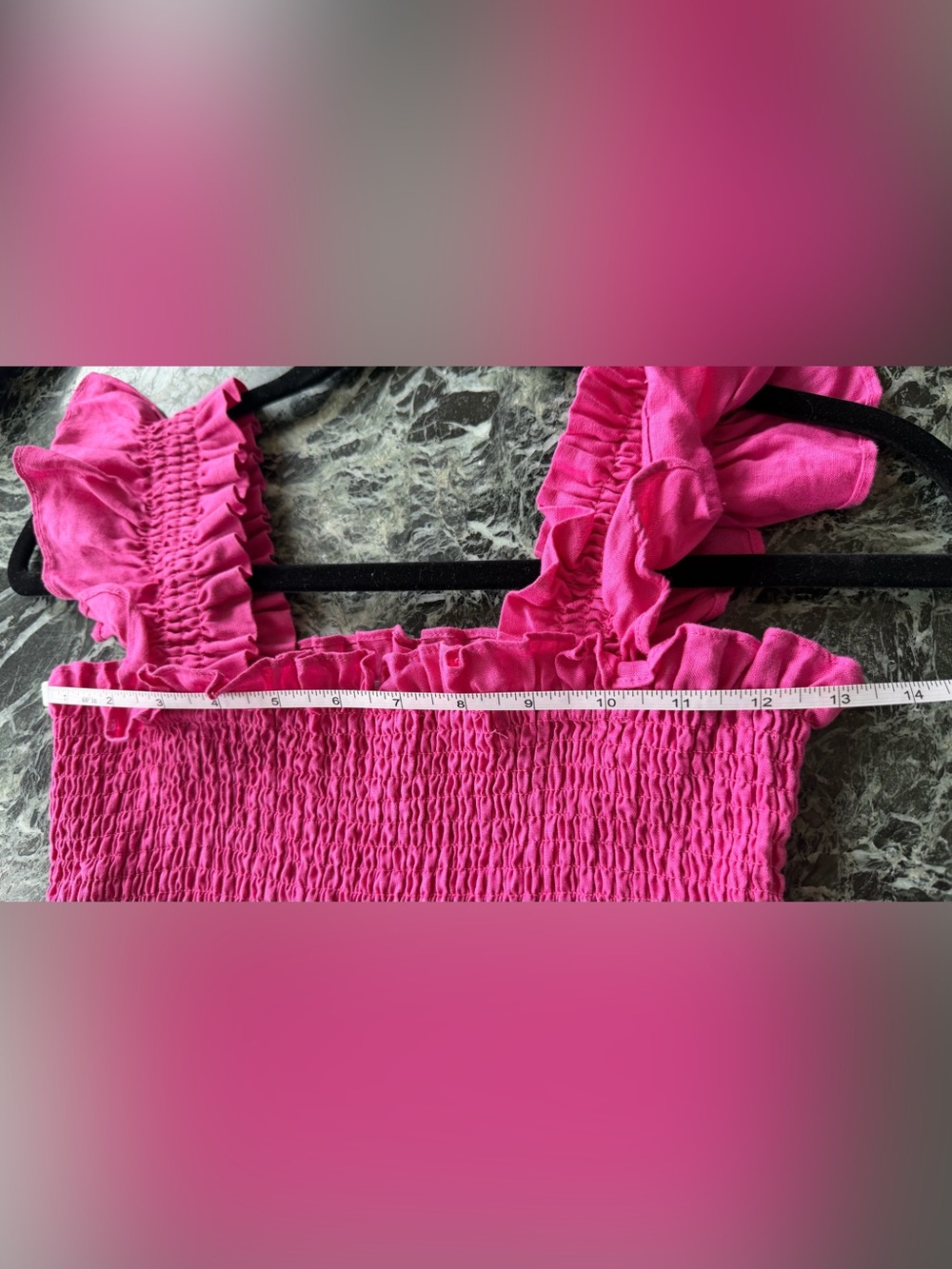 Hill House Pink "The Paz" Linen Nap Top Ruffle sz XS - Picture 10 of 11
